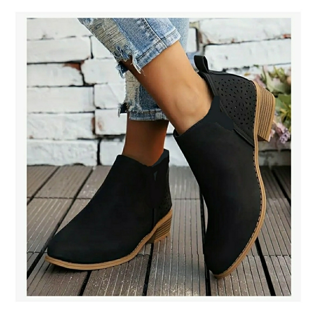 J. Crew Womens Black Suede Leather Ankle Boots Size 6